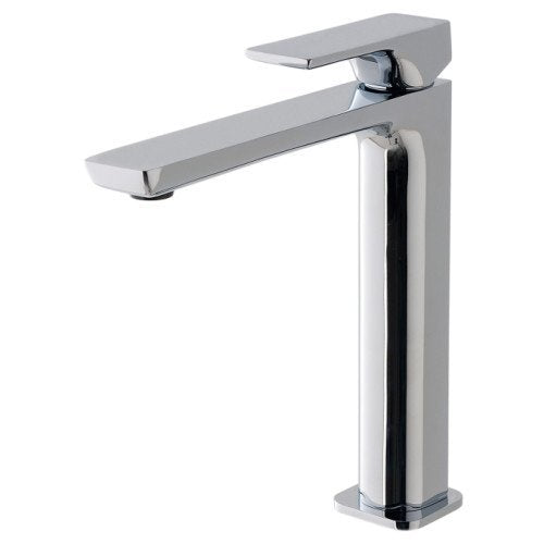 Treemme Hask miscelatore lavabo alto monocomando 160mm Cromo Lucido ambientato su piano bagno con accessori...