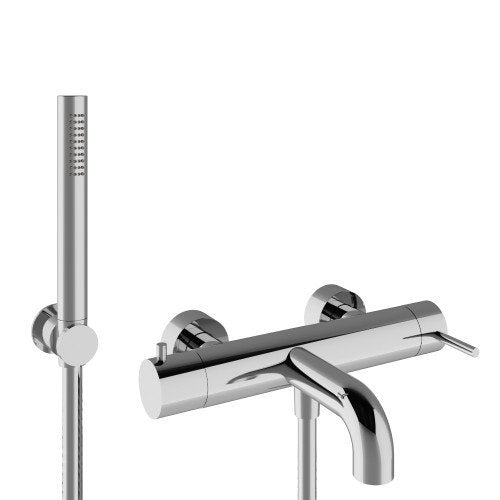 Treemme Up+ IT6B00CCVLZZ miscelatore vasca monocomando esterno con doccetta e supporto cromo