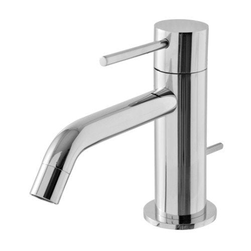 Treemme Up+ miscelatore lavabo monocomando con leva stick Cromo Lucido in ottone ambientato su piano bagno con accessori...