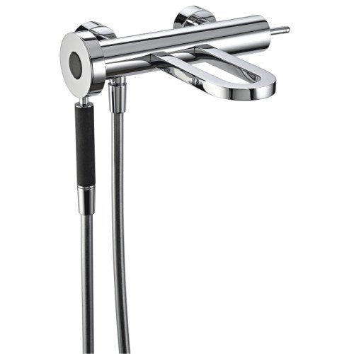 Treemme Philo IT7000CCPDZZ miscelatore monocomando esterno vasca con leva stick e doccetta in ottone cromo