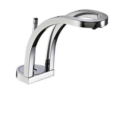 Treemme Philo IT7011CCPDZZ miscelatore monocomando lavabo Cromo Lucido in ceramica e ottone ambientato su piano bagno con...