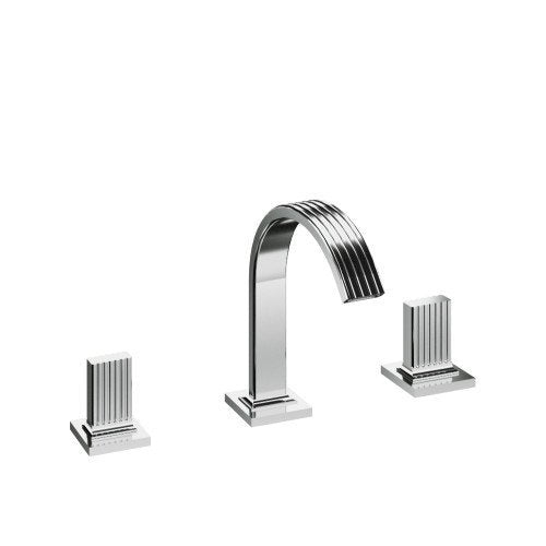 Treemme Kea IT7A27CCKOZZ batteria bidet in ottone cromo Cromo Lucido, dettaglio ravvicinato della finitura e del marchio...