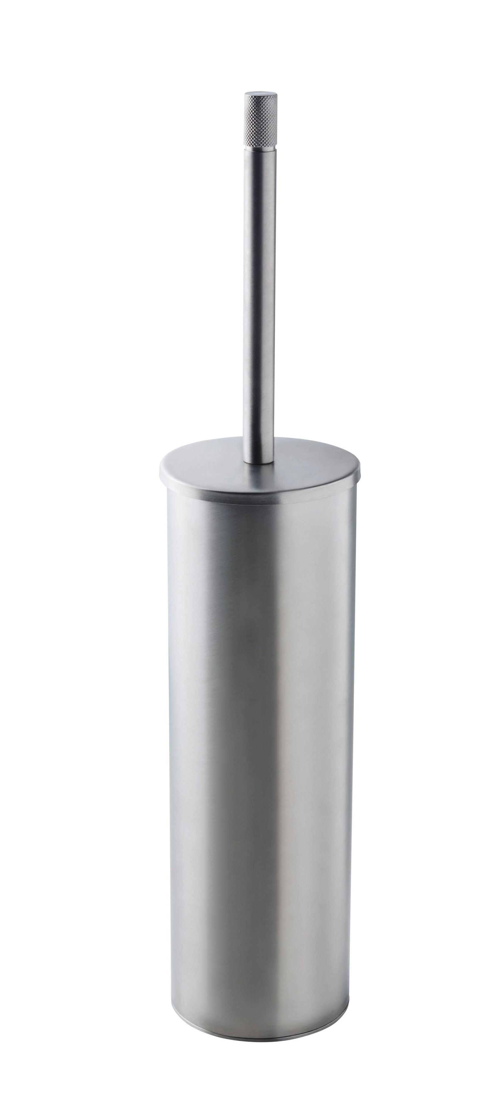 Treemme 22mm portascopino tondo a pavimento inox satinato Acciaio, dettaglio ravvicinato del materiale e dell'aggancio...
