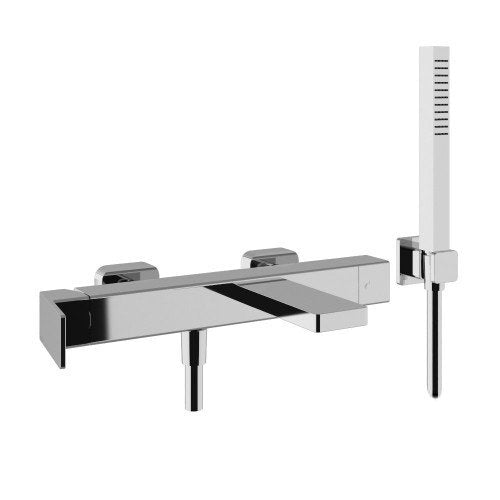 Treemme Pa36 IT8B00CCQFZZ miscelatore monocomando esterno Cromo Lucido visto dall'alto con superficie e piletta di...