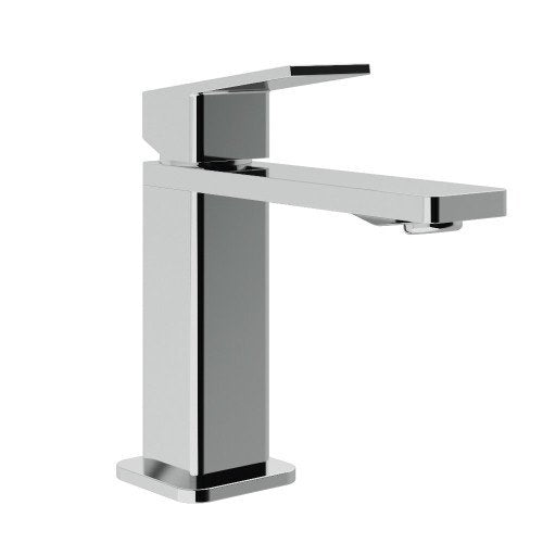 Treemme Pa36 miscelatore monocomando lavabo 104 mm cromo Cromo Lucido ambientato su piano bagno con accessori...