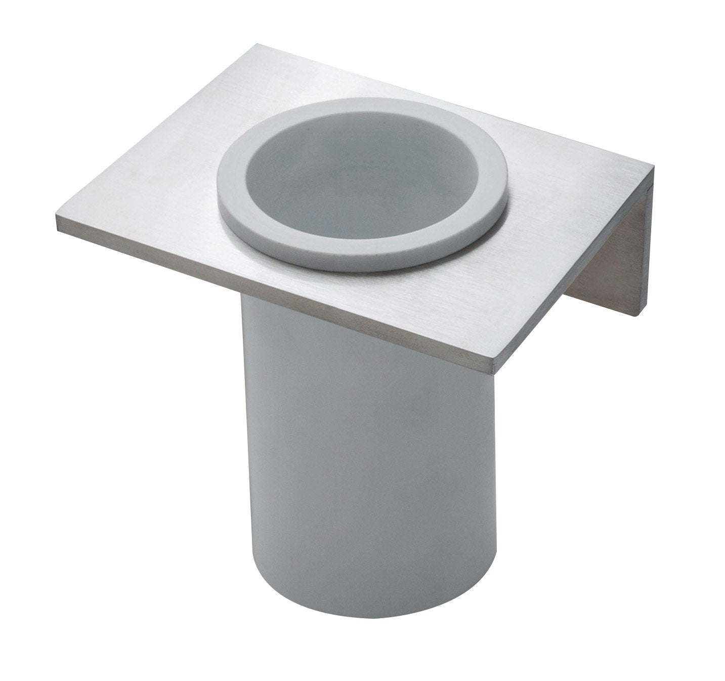 Treemme 5mm IT9004ISZZZZ bicchiere portaspazzolini a muro Acciaio in acciaio inox e satinato montato a parete, vista del...