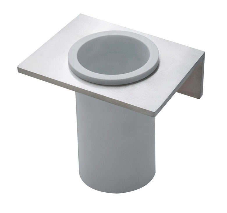 Treemme 5mm IT9004ISZZZZ bicchiere portaspazzolini a muro Acciaio in acciaio inox e satinato montato a parete, vista del...