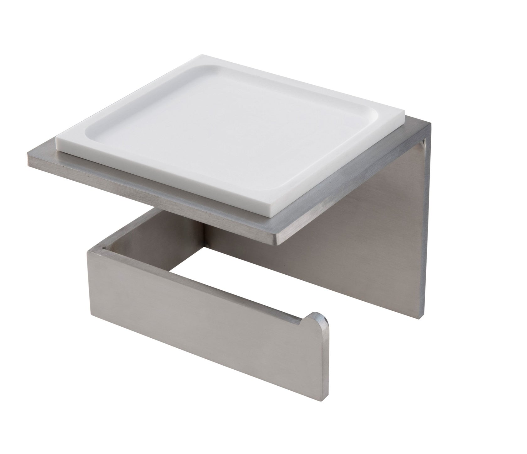 Treemme 5mm IT9059ISZZZZ portarotolo con portaoggetti Acciaio in acciaio inox e satinato montato a parete, vista del...