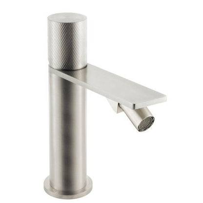Treemme 3.6 miscelatore bidet monocomando con manopola zigrinata inox satinato