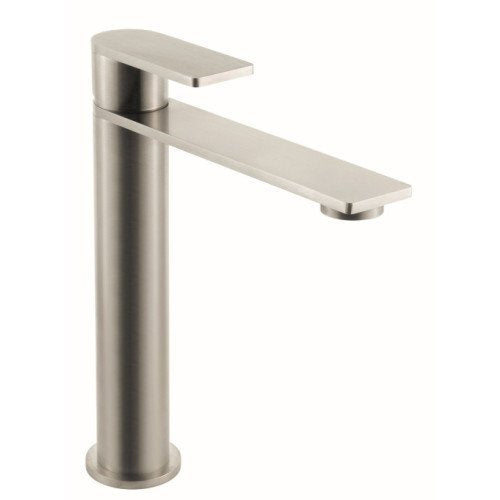 Treemme 3.6 miscelatore lavabo inox satinato IT9A27ISTSZZ Acciaio in acciaio inox ambientato su piano bagno con accessori...