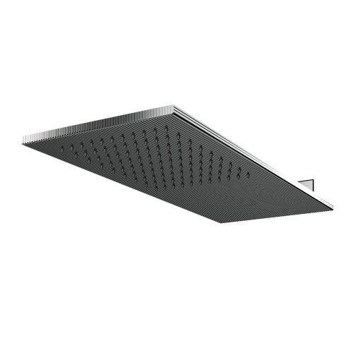 Treemme los ITRTBR376CC soffione doccia 50x20 a parete cromo Cromo Lucido, vista frontale della maniglia e della bocca di...