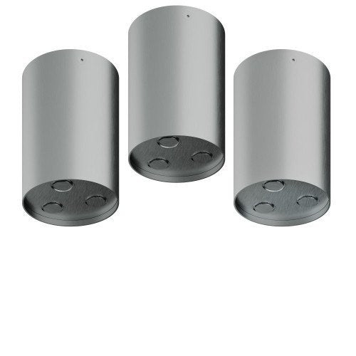 Treemme Watertube ITRTBR420IS soffione doccia a soffitto 3 in acciaio inox e satinato, vista frontale della maniglia e...