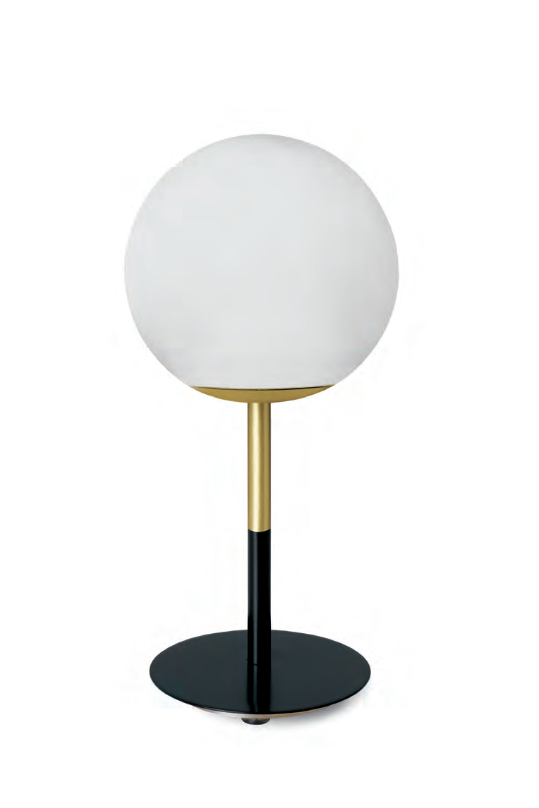 Jugen Miloox Lampada Da Tavolo 15 cm nero e ottone in spazzolato accesa in ambiente, design e diffusione della luce