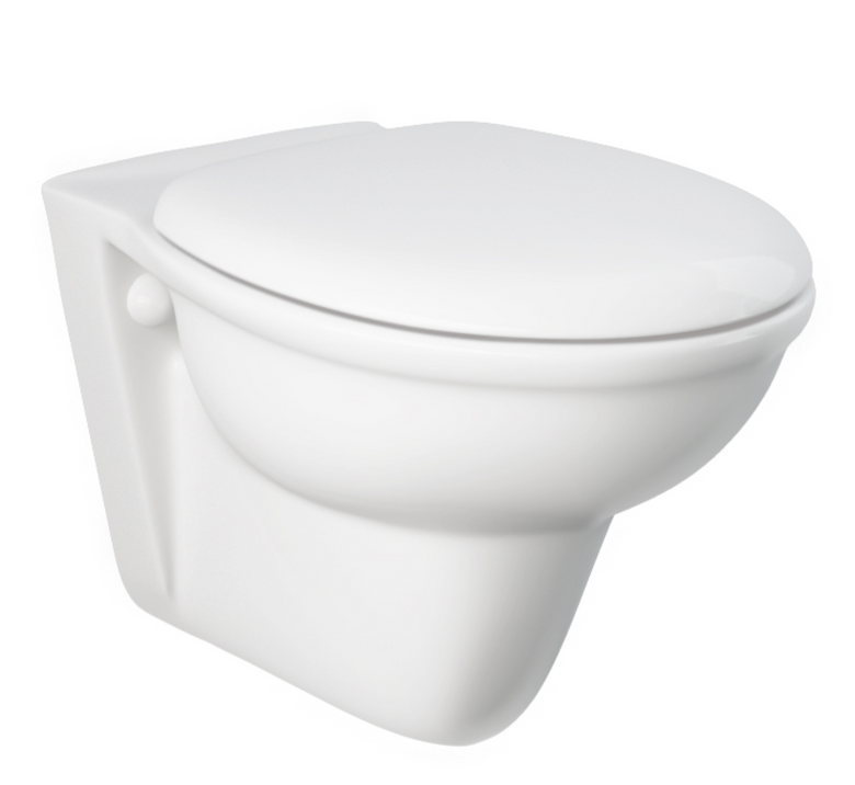 Vaso sospeso Karla Cassetta ad incasso e Placca 2 pulsanti, vista frontale su sfondo bianco - Exagonshop
