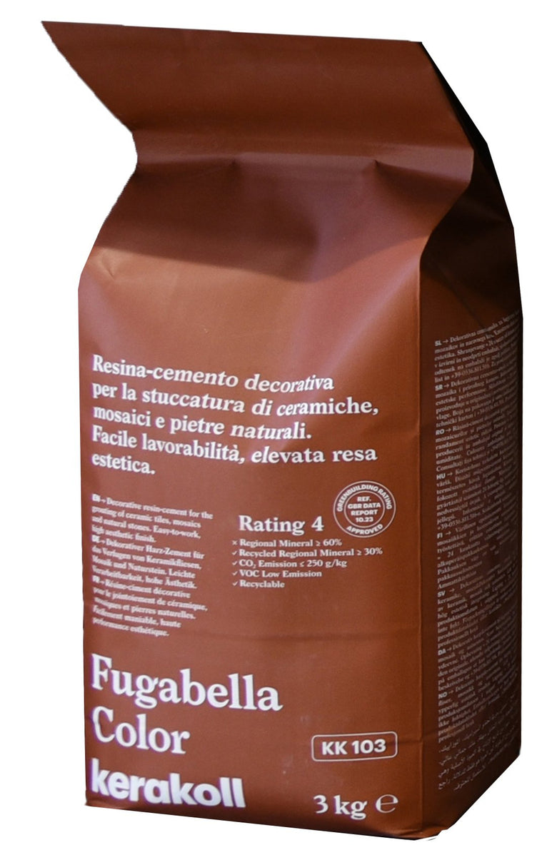 Kerakoll Fugabella KK 103 Resina cemento decorativa per in ceramica montato a parete, vista del design e della finitura