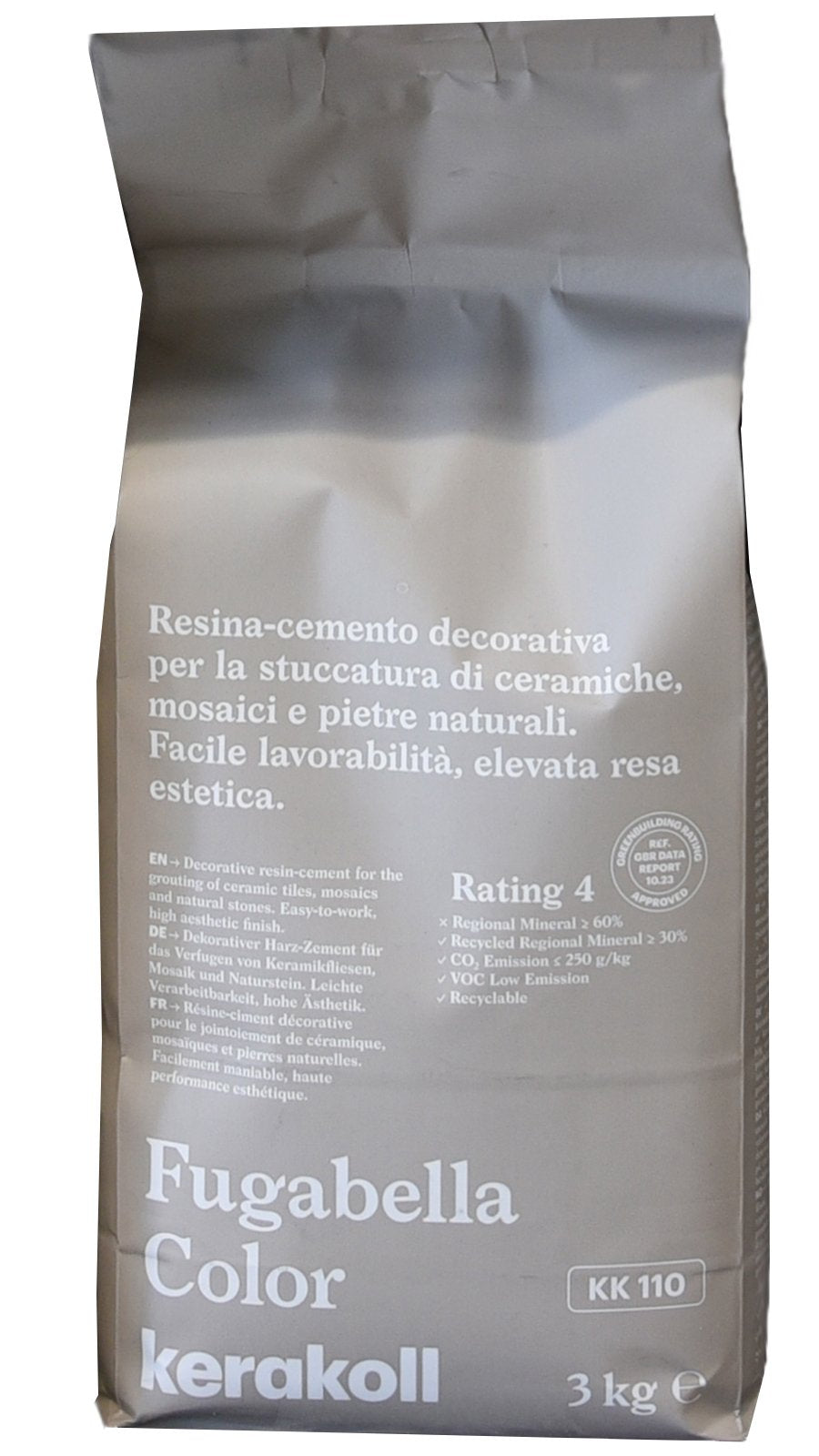 Kerakoll Fugabella KK 110 Resina cemento decorativa per in ceramica montato a parete, vista del design e della finitura