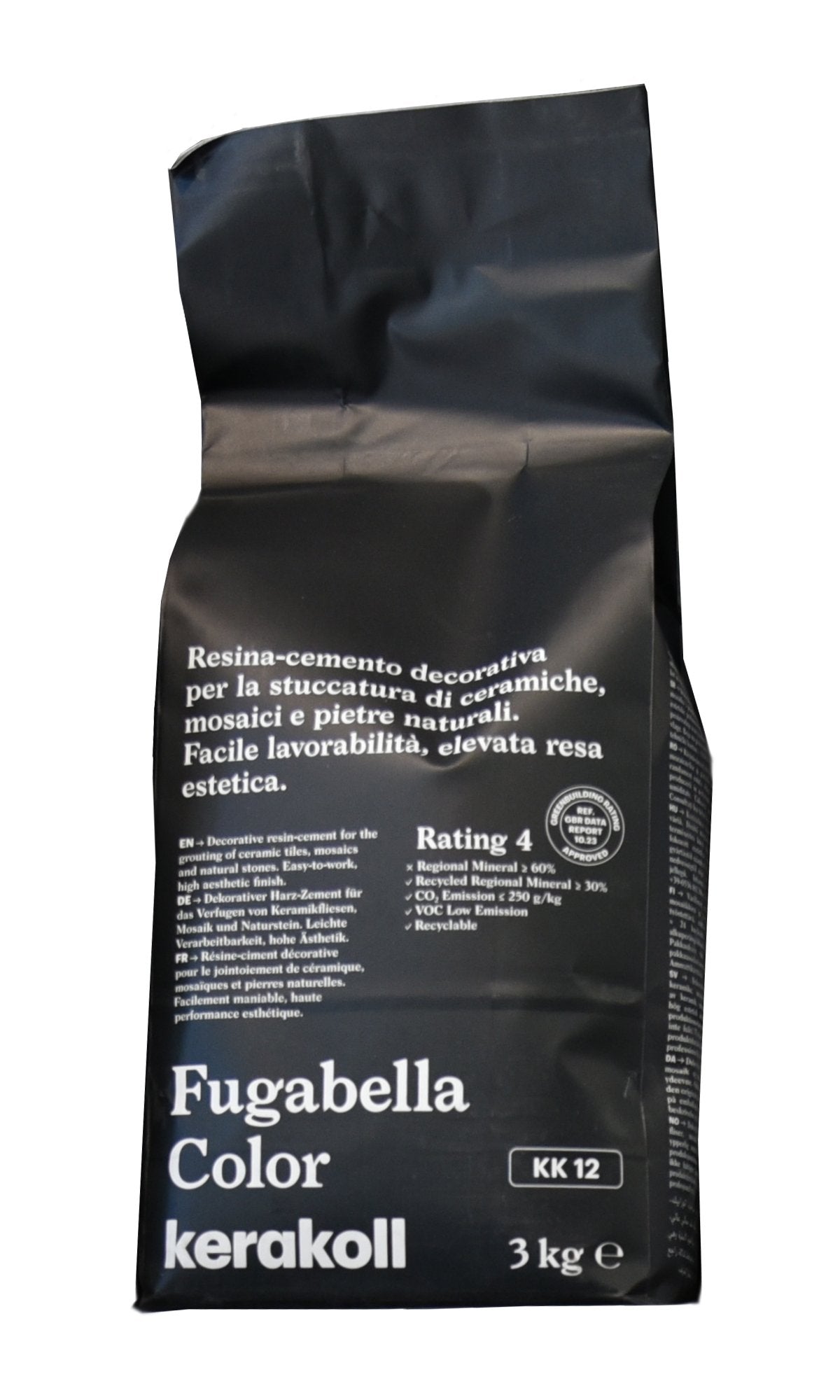 Kerakoll Fugabella KK 12 Resina cemento decorativa per in ceramica montato a parete, vista del design e della finitura