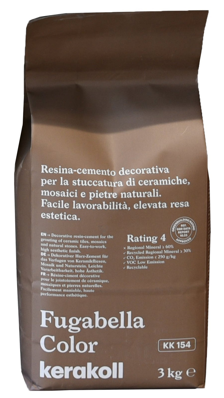 Kerakoll Fugabella KK 154 Resina cemento decorativa per in ceramica montato a parete, vista del design e della finitura