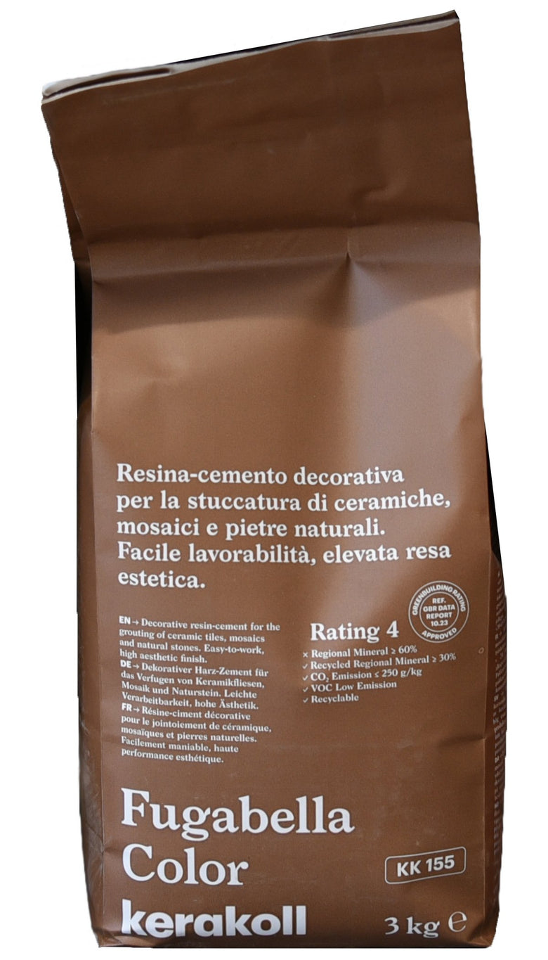 Kerakoll Fugabella KK 155 Resina cemento decorativa per in ceramica montato a parete, vista del design e della finitura