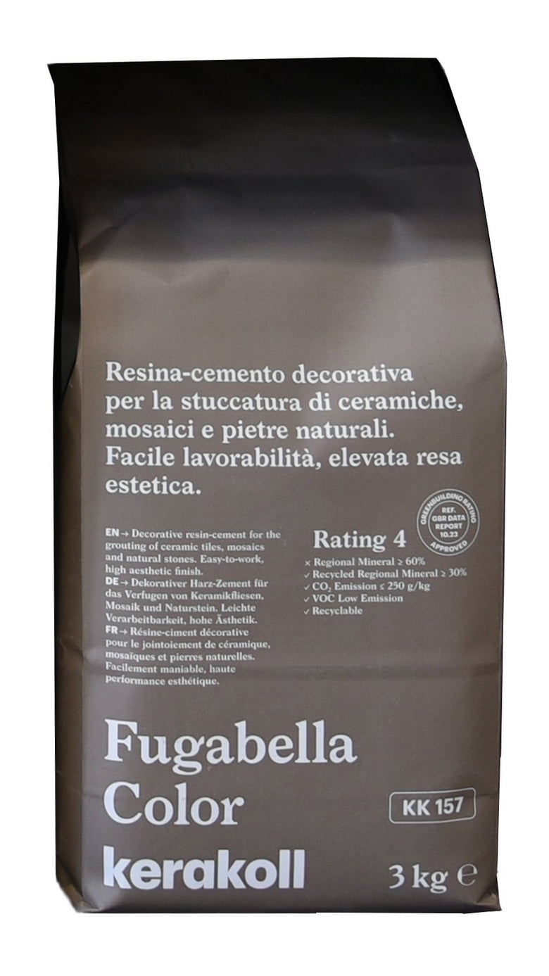 Kerakoll Fugabella KK 157 Resina cemento decorativa per in ceramica montato a parete, vista del design e della finitura