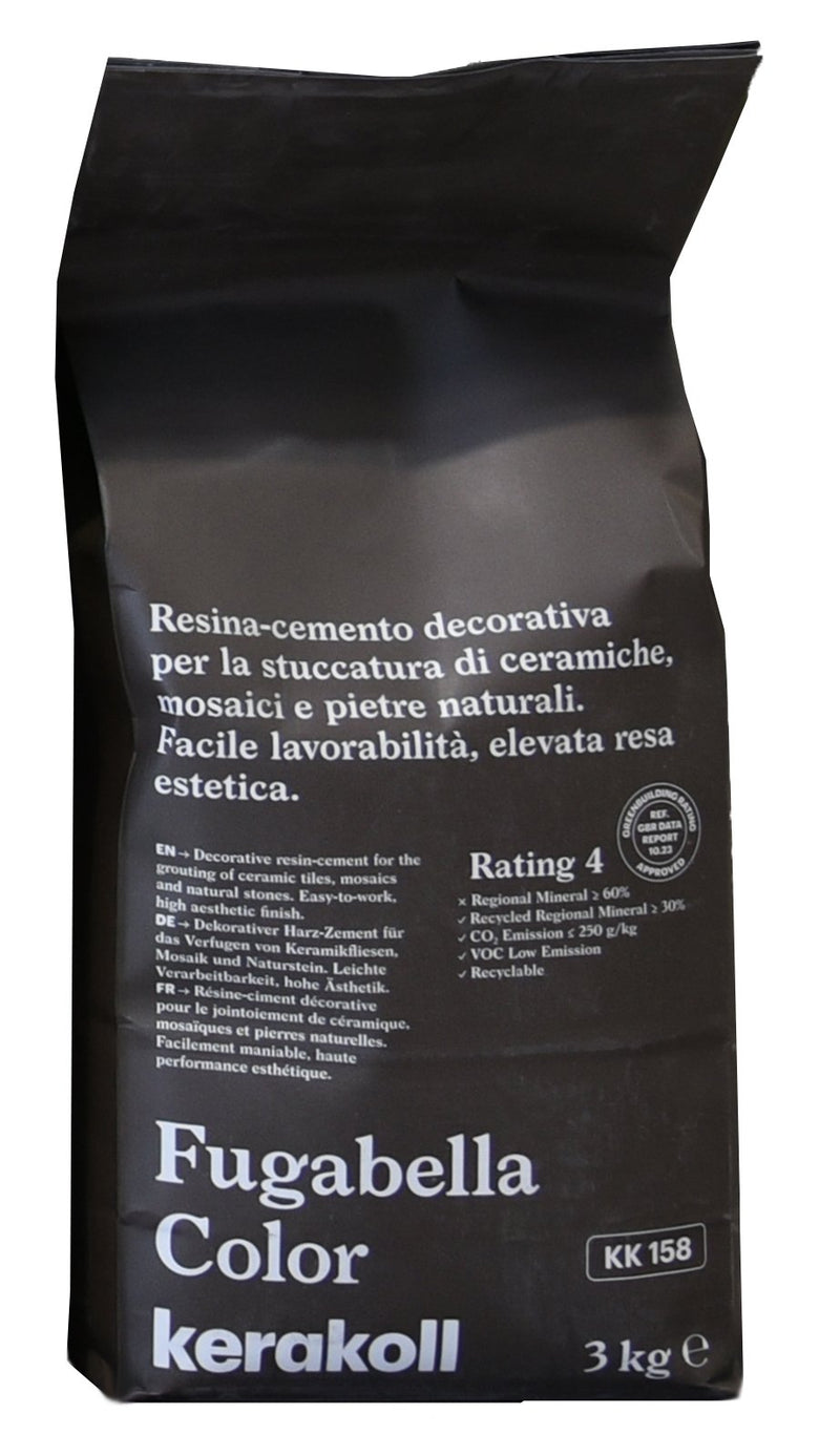 Kerakoll Fugabella KK 158 Resina cemento decorativa per in ceramica montato a parete, vista del design e della finitura