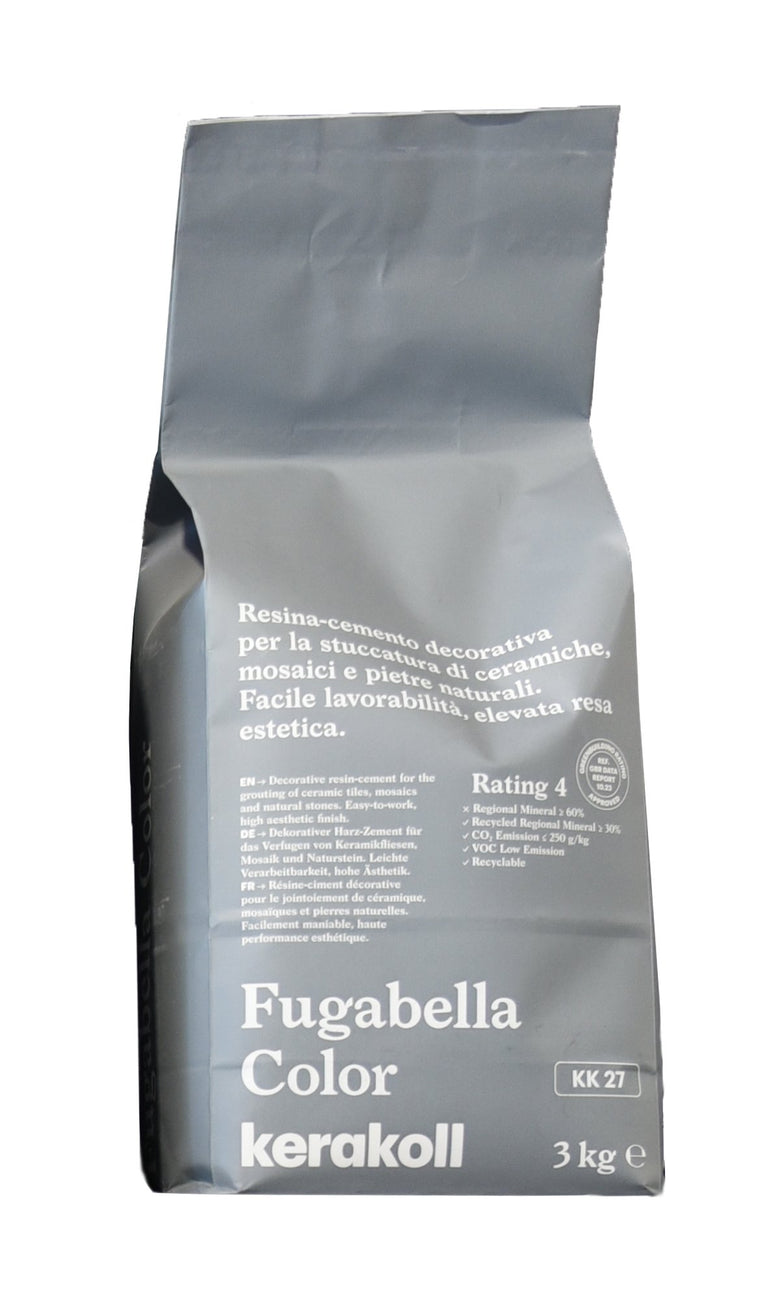 Kerakoll Fugabella KK 27 Resina cemento decorativa per in ceramica montato a parete, vista del design e della finitura