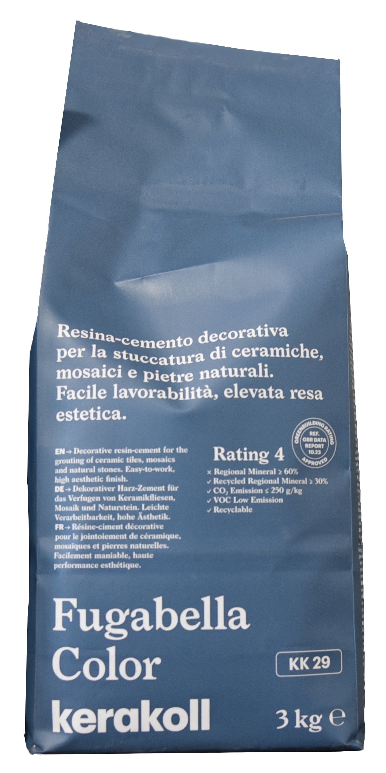 Kerakoll Fugabella KK 29 Resina cemento decorativa per in ceramica montato a parete, vista del design e della finitura
