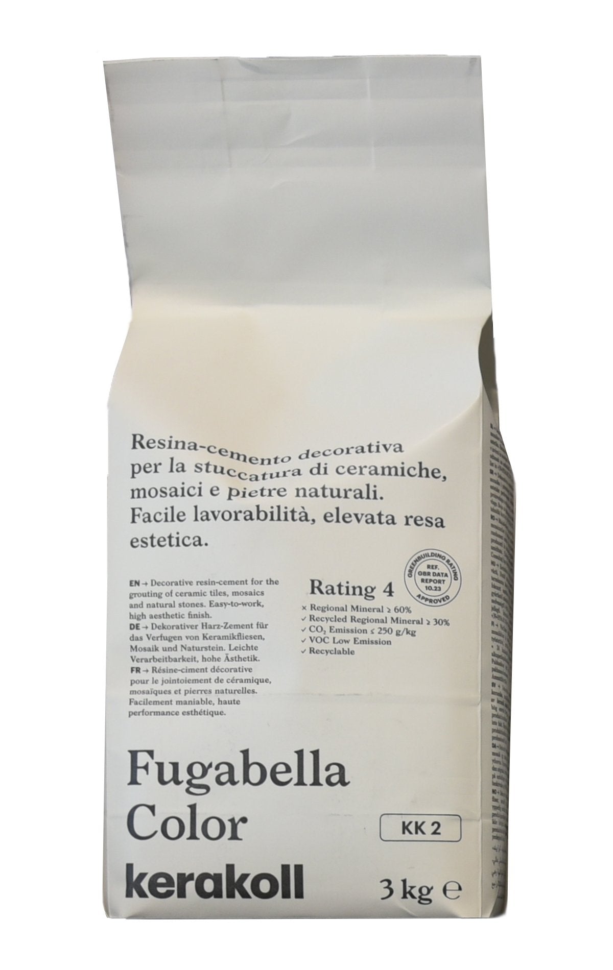 Kerakoll Fugabella KK 2 Resina cemento decorativa per in ceramica montato a parete, vista del design e della finitura