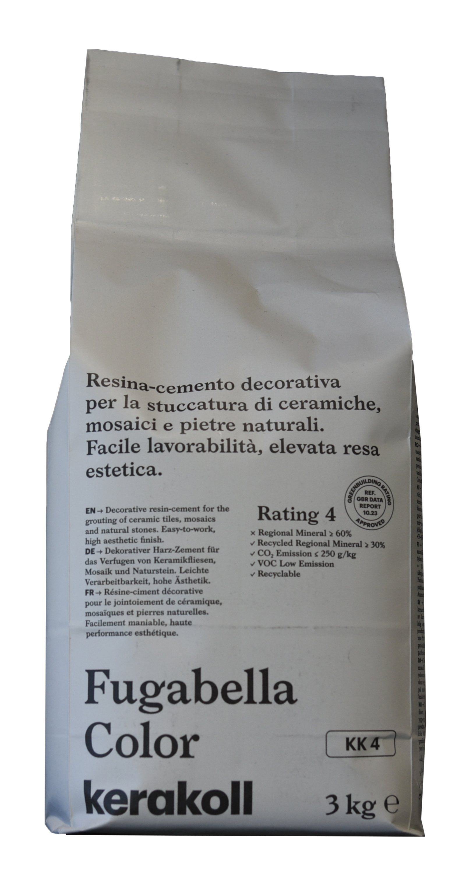Kerakoll Fugabella KK 4 Resina cemento decorativa per, vista laterale del profilo a muro