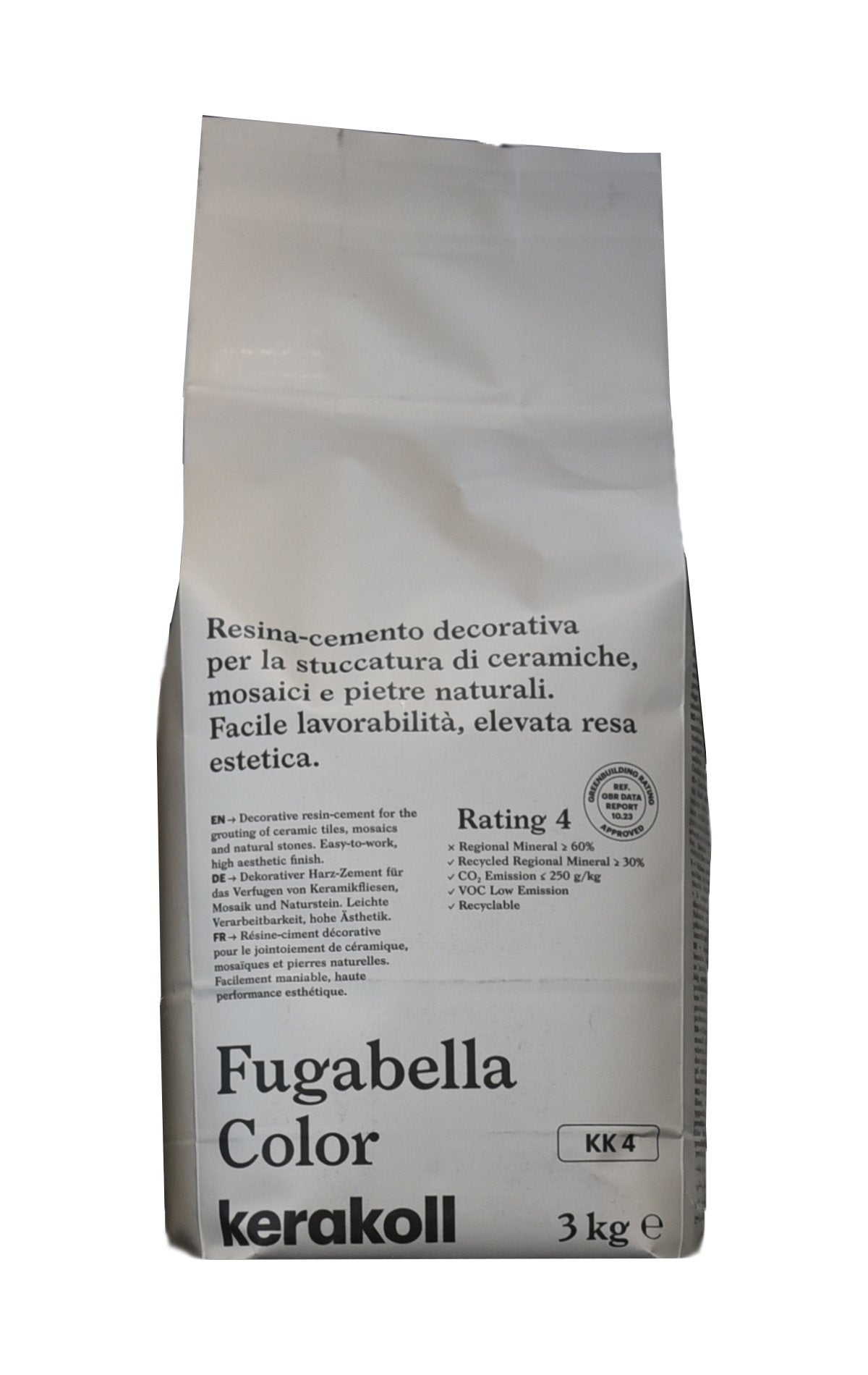 Kerakoll Fugabella KK 4 Resina cemento decorativa per in ceramica montato a parete, vista del design e della finitura
