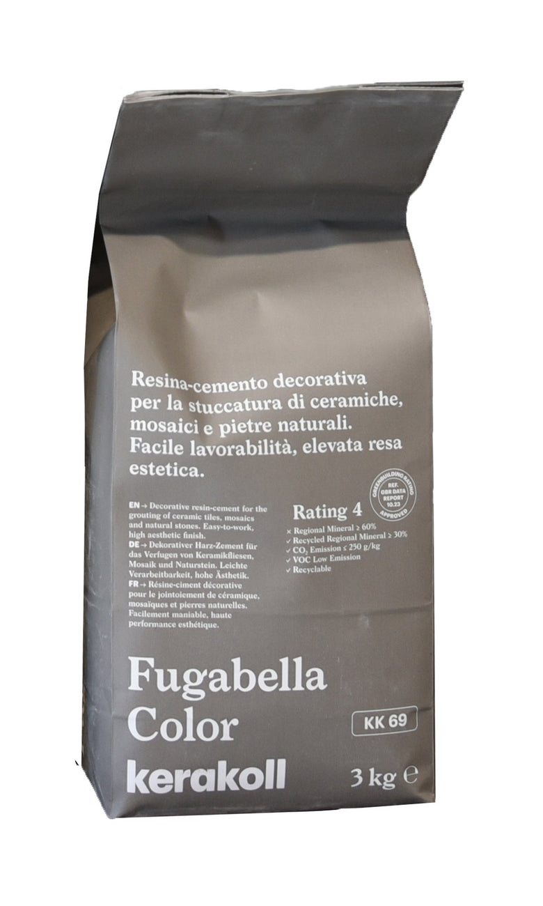 Kerakoll Fugabella KK 69 Resina cemento decorativa per in ceramica montato a parete, vista del design e della finitura