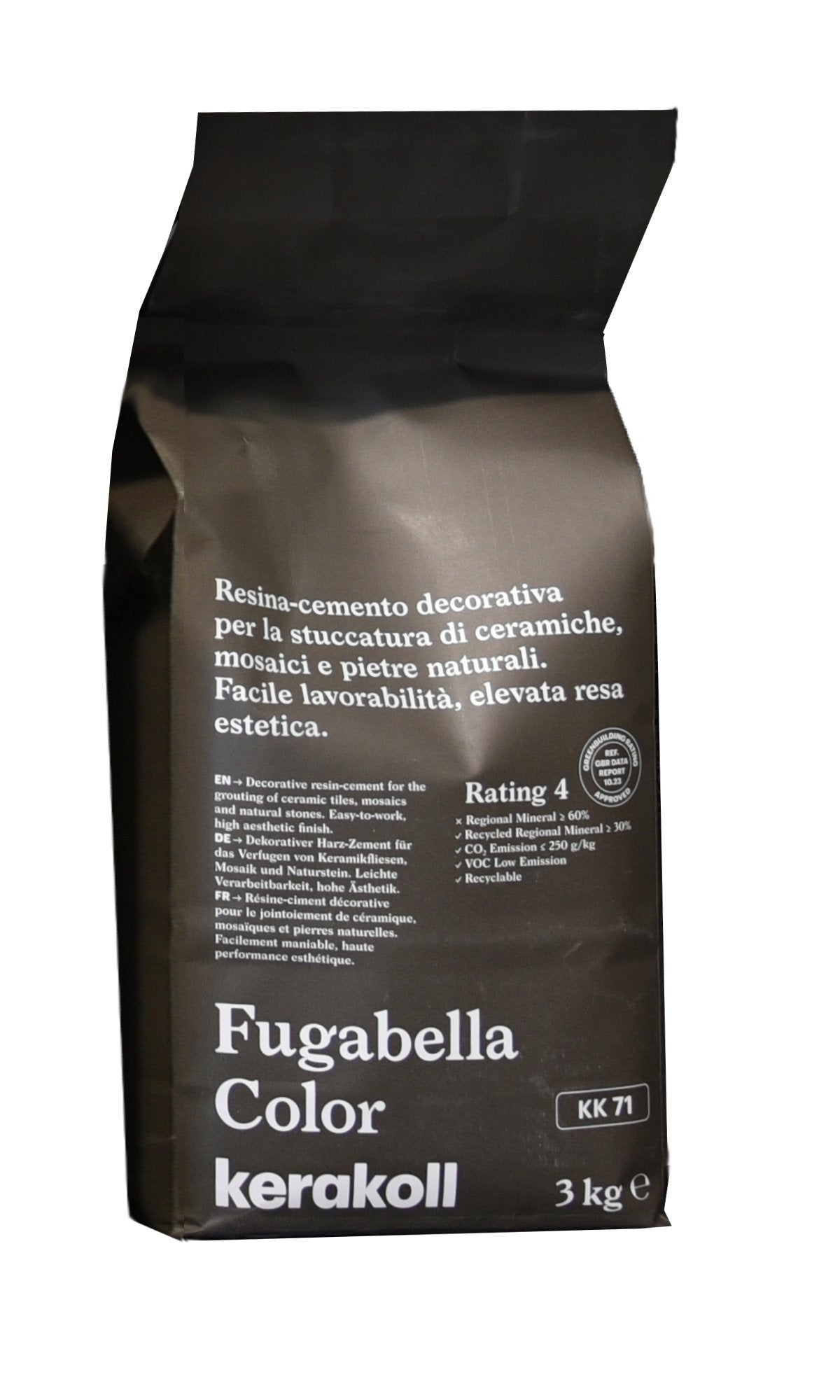 Kerakoll Fugabella KK 71 Resina cemento decorativa per in ceramica montato a parete, vista del design e della finitura