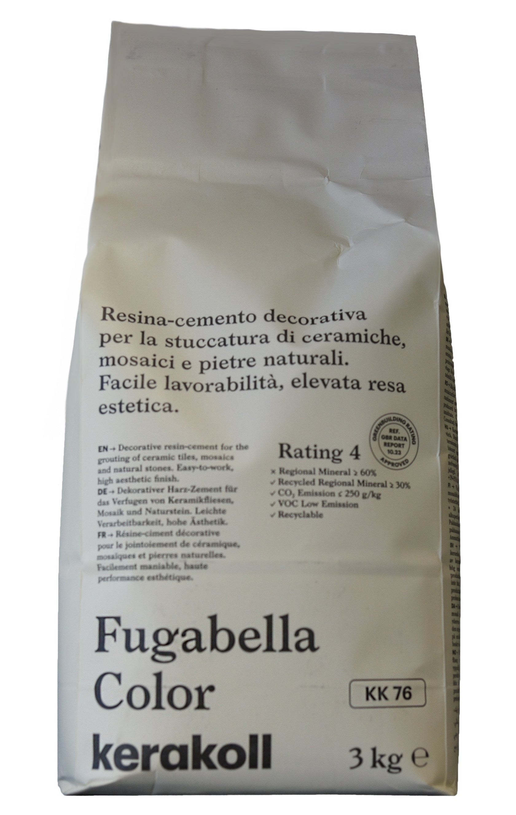 Kerakoll Fugabella KK 76 Resina cemento decorativa per in ceramica montato a parete, vista del design e della finitura