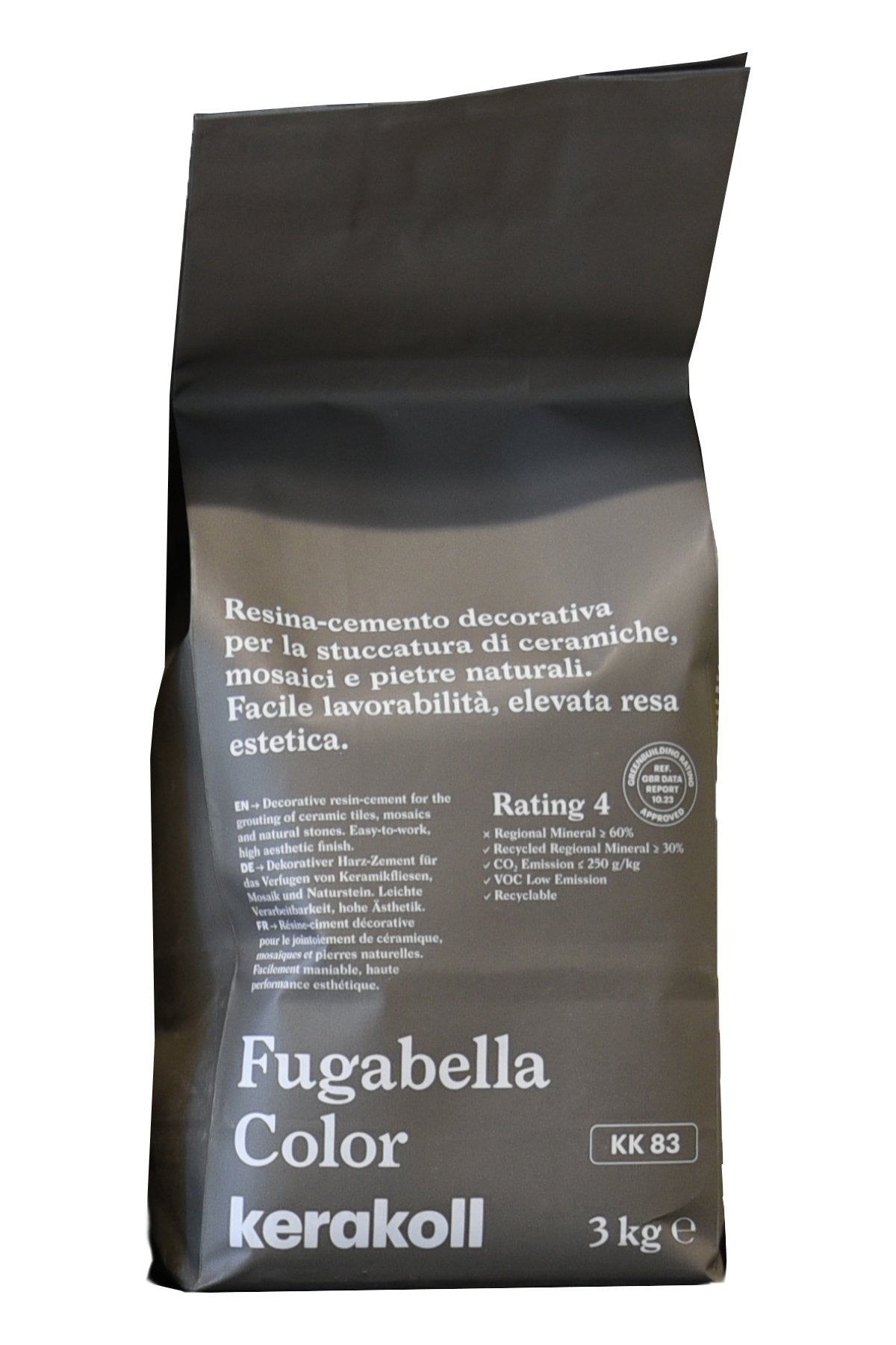 Kerakoll Fugabella KK 83 Resina cemento decorativa per in ceramica montato a parete, vista del design e della finitura
