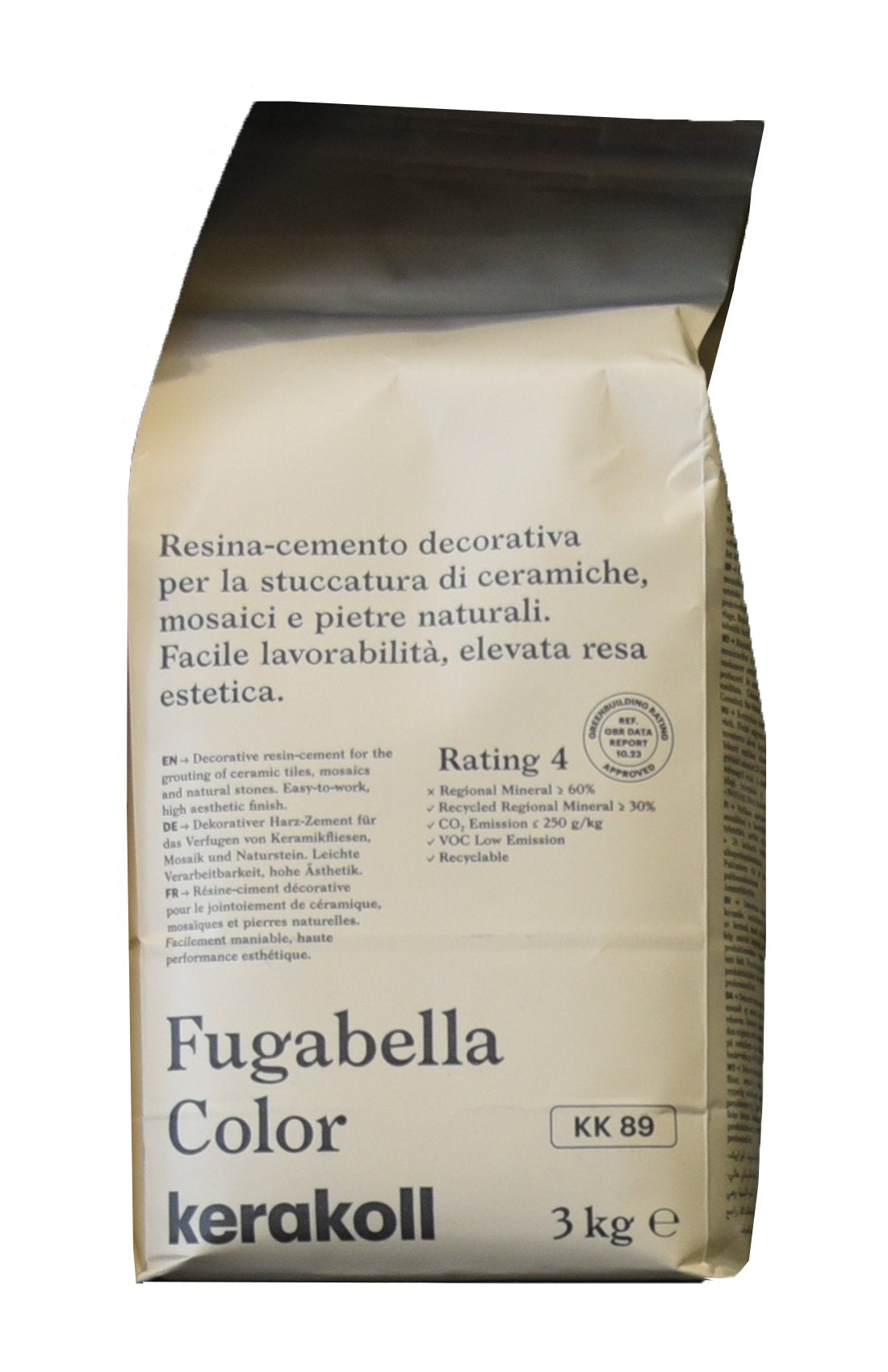 Kerakoll Fugabella KK 89 Resina cemento decorativa per in ceramica montato a parete, vista del design e della finitura