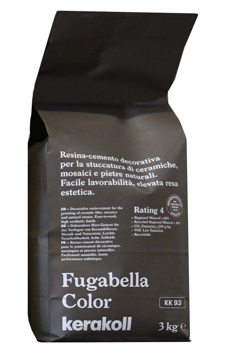 Kerakoll Fugabella KK 93 Resina cemento decorativa per in ceramica montato a parete, vista del design e della finitura