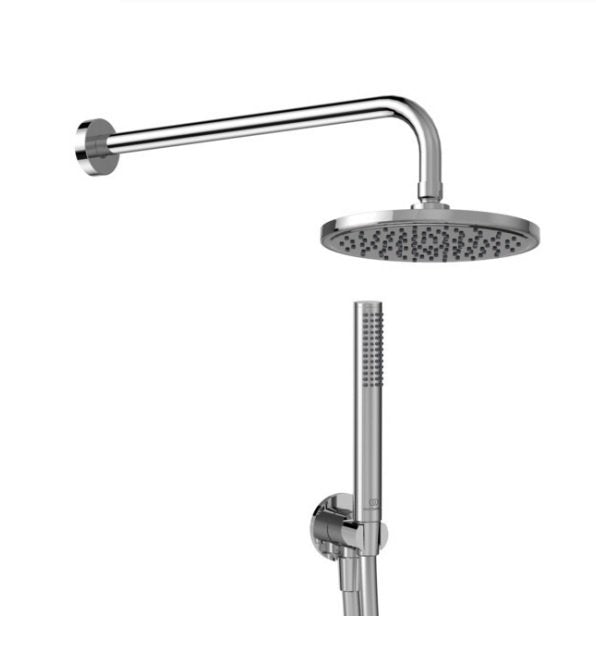 Kit Doccia con soffione 20 cm braccio 40 cm doccetta stick e flessibile antitorsione 175 cm cromo Ideal standard Light