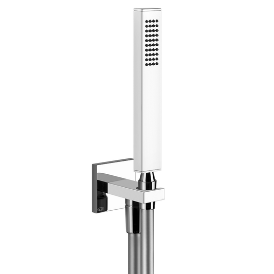 Kit Doccia Con Presa Acqua Doccetta Anticalcare E Flessibile 150 cm Cromo Rettangolo 20123 Gessi