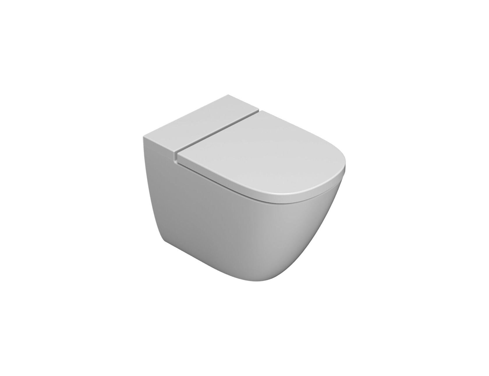 Globo Stockholm Multi vaso filo parete a pavimento con in opaco ambientato su piano bagno con accessori - Ceramica Globo