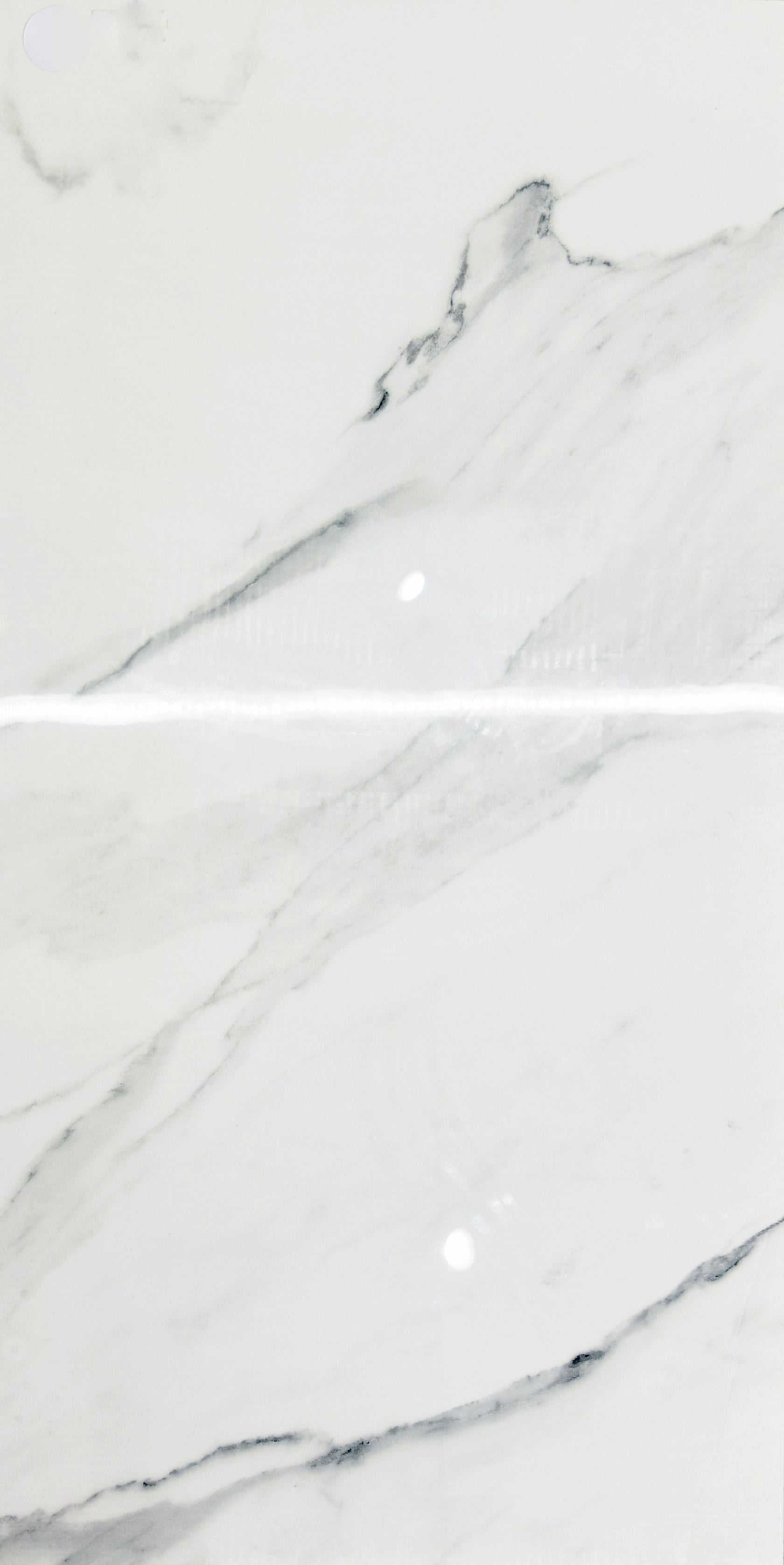 Pavimento rivestimento 60x120 rettificato effetto Marmo Bianco Lucido, superficie e texture ravvicinata del gres - La...