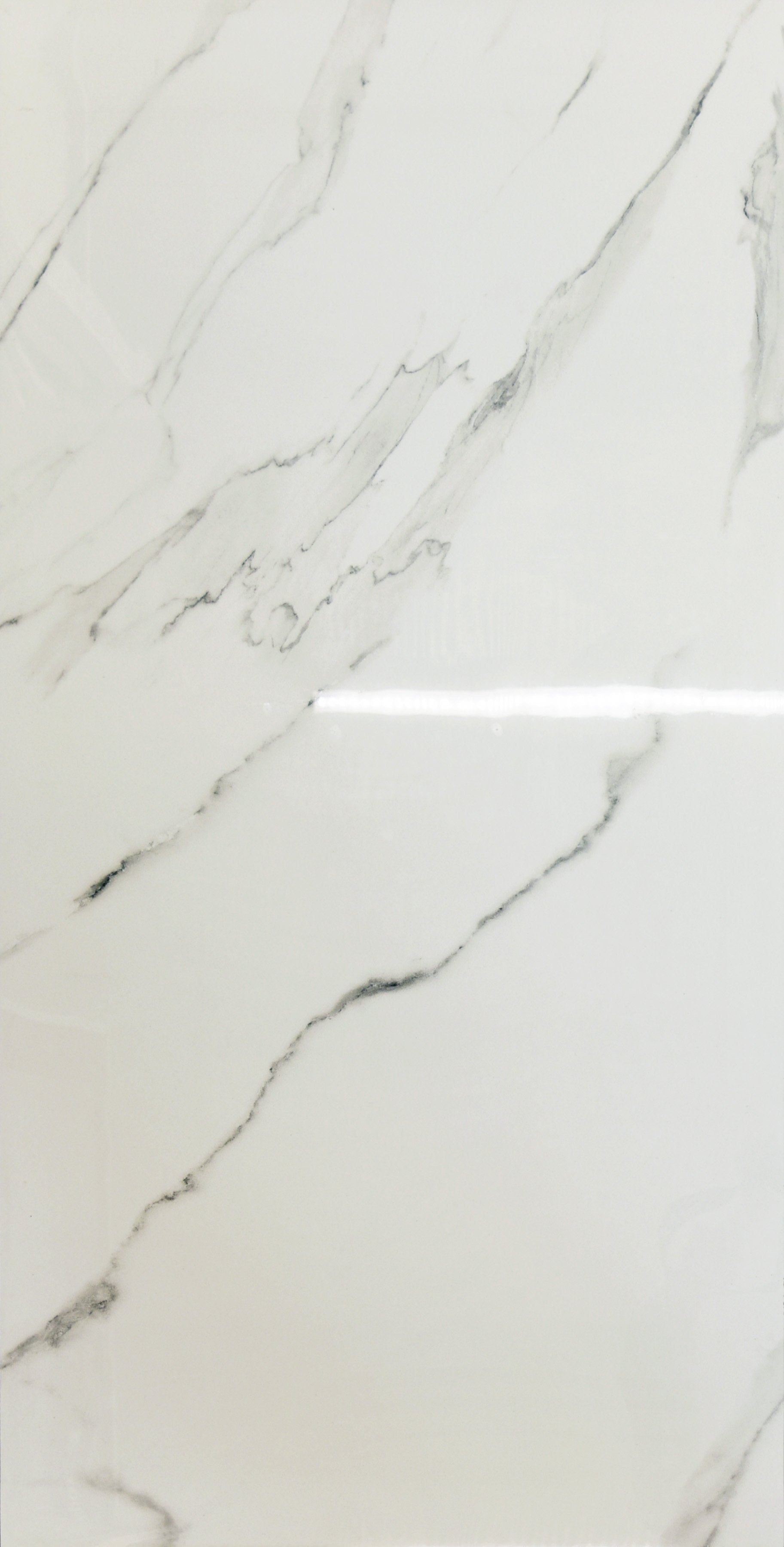 Pavimento rivestimento 60x120 rettificato effetto Marmo Bianco Lucido, superficie e texture ravvicinata del gres - La...