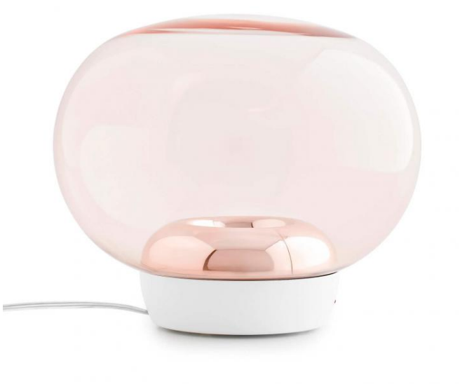 Lampada da tavolo 1082LM 3000K bianco La Mariee Linea Light Rame spenta, dettaglio del corpo lampada e dei materiali