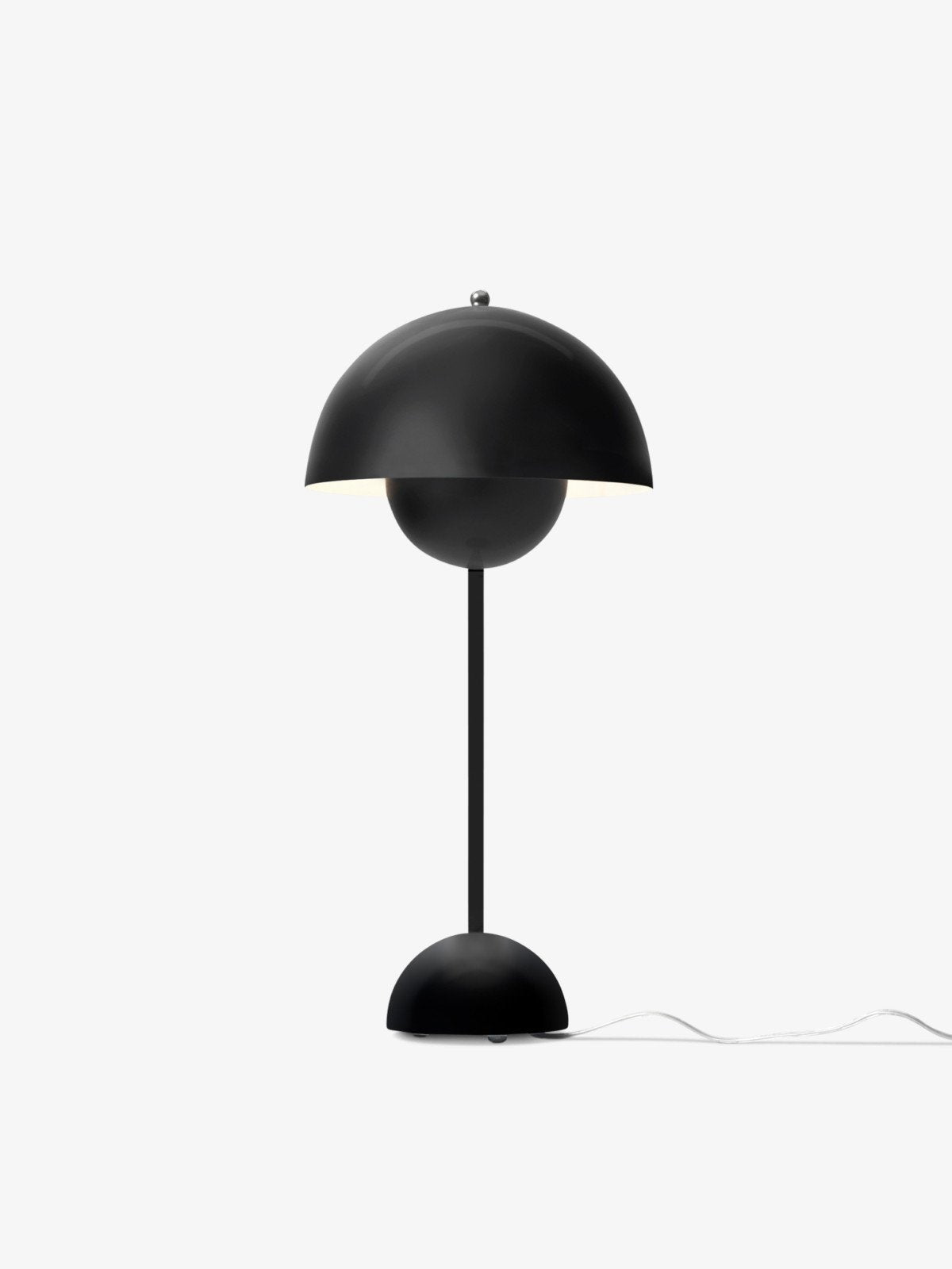 &Tradition Flowerpot VP3 Lampada da tavolo Matt Black Nero Matt spenta, dettaglio del corpo lampada e dei materiali