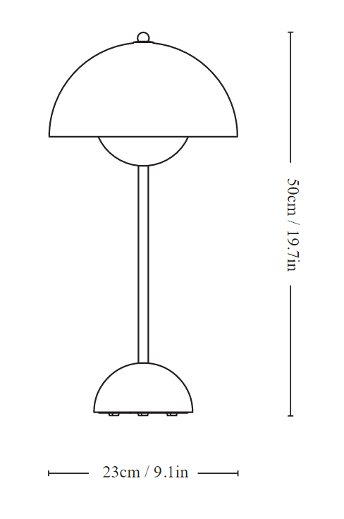Lampada da tavolo Matt Black &Tradition Flowerpot VP3 133084A218
