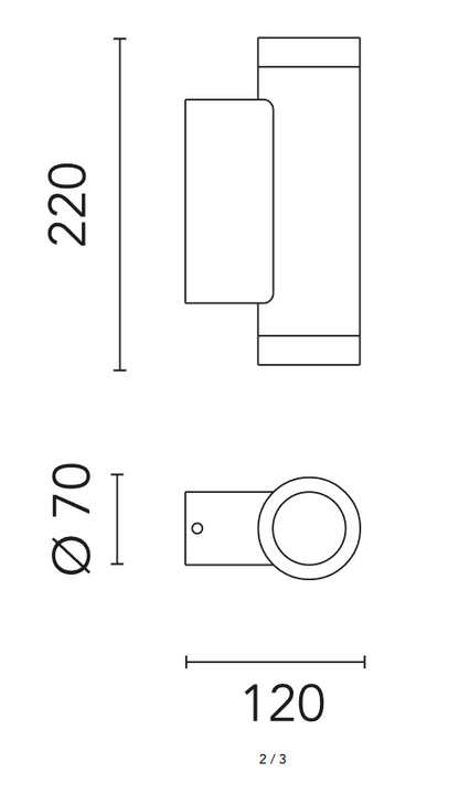 Flos Emma Wall 2 Double Lampada a parete deep brown da esterno FA1165611318