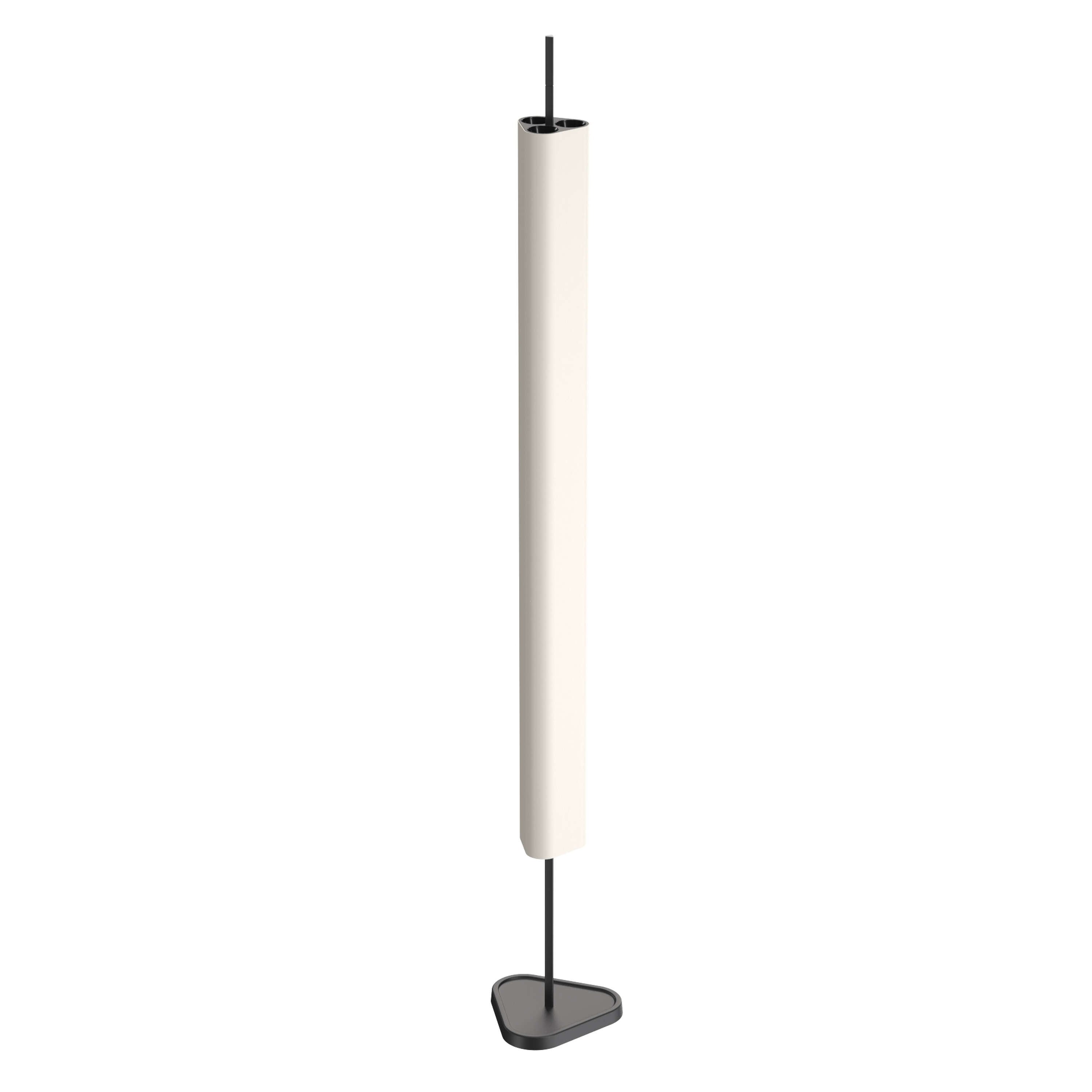 Flos Emi Floor Lampada a terra touch dimming in alluminio spenta, dettaglio del corpo lampada e dei materiali