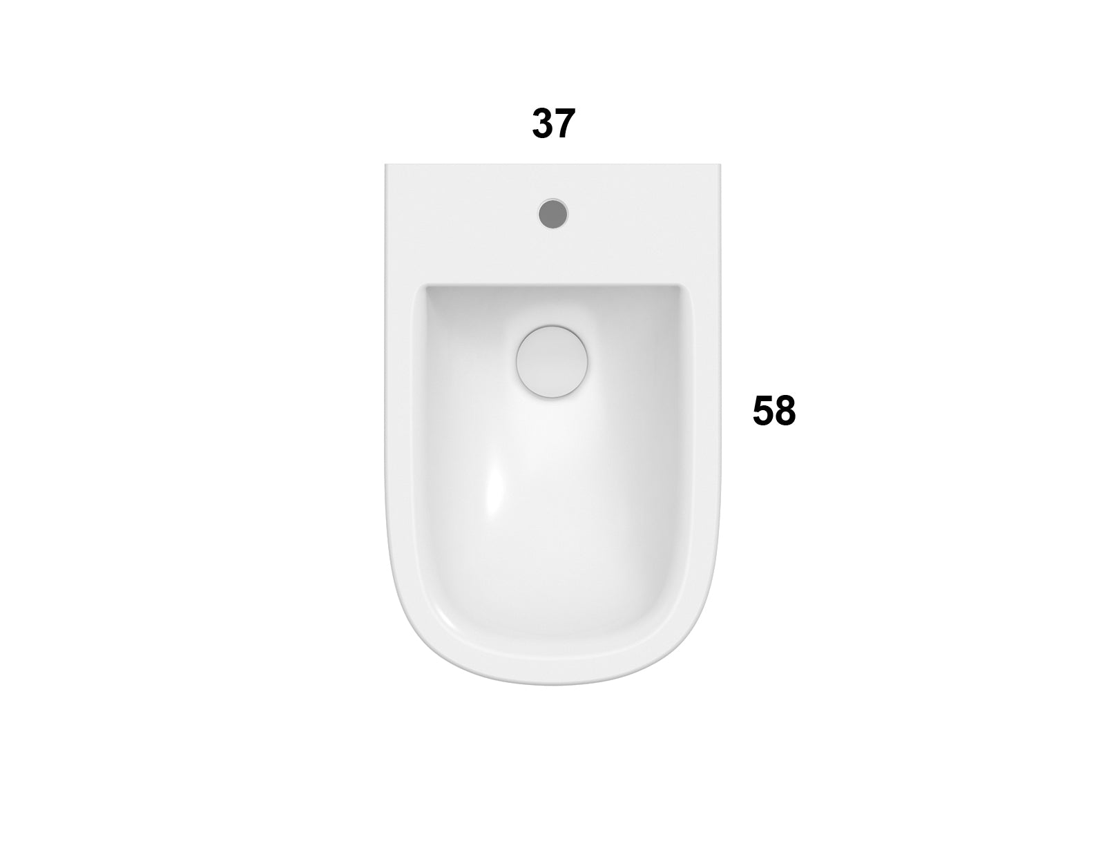 Ceramica Globo Stockholm Multi Bidet filo parete a, vista laterale del profilo e della forma