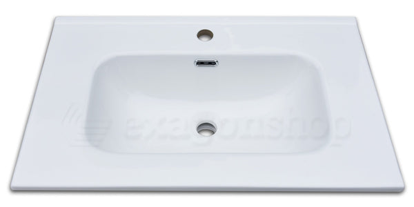 Mobile bagno rovere 60x46 cannettato Urbino due cassetti con lavabo in ceramica