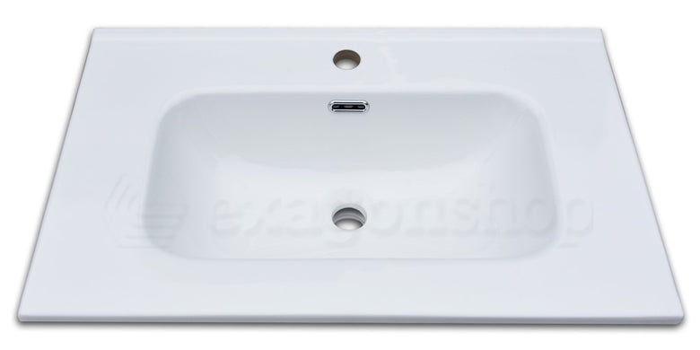 Mobile bagno tortora opaco 60x46 cannettato Urbino lavabo con lavabo e rubinetteria, vista frontale su sfondo neutro...