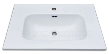 Mobile bagno rosa antico 90x46 cannettato Urbino due cassetti con lavabo in ceramica